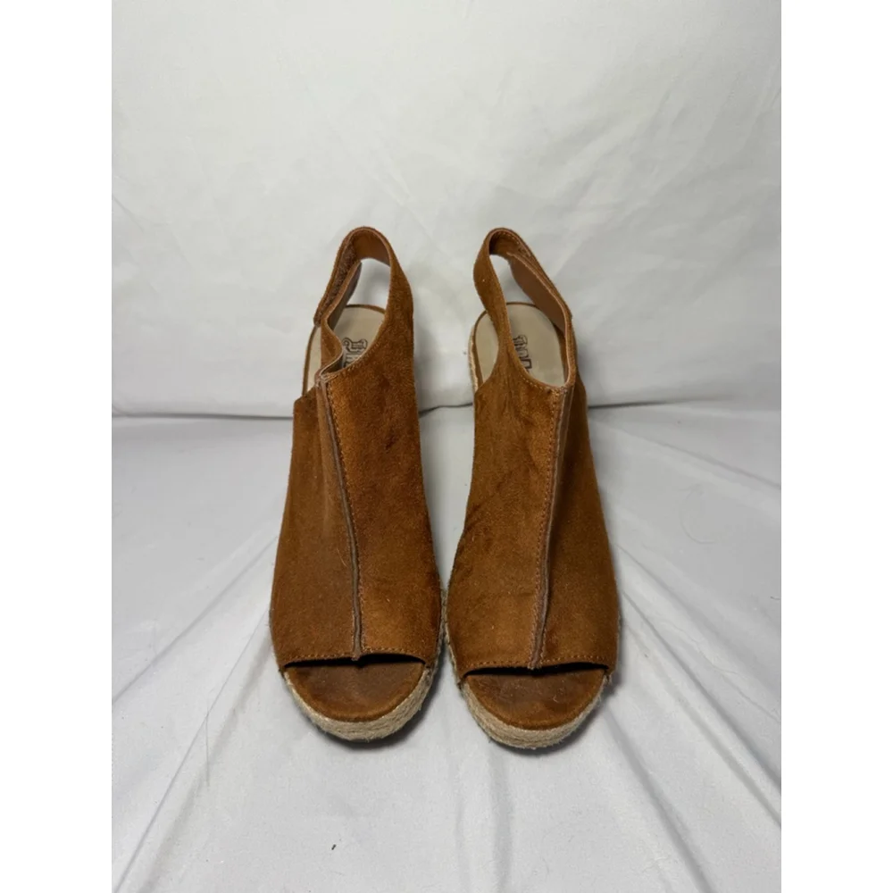 Women's BRASH Brown Beige Wedge Espadrilles Size US 8